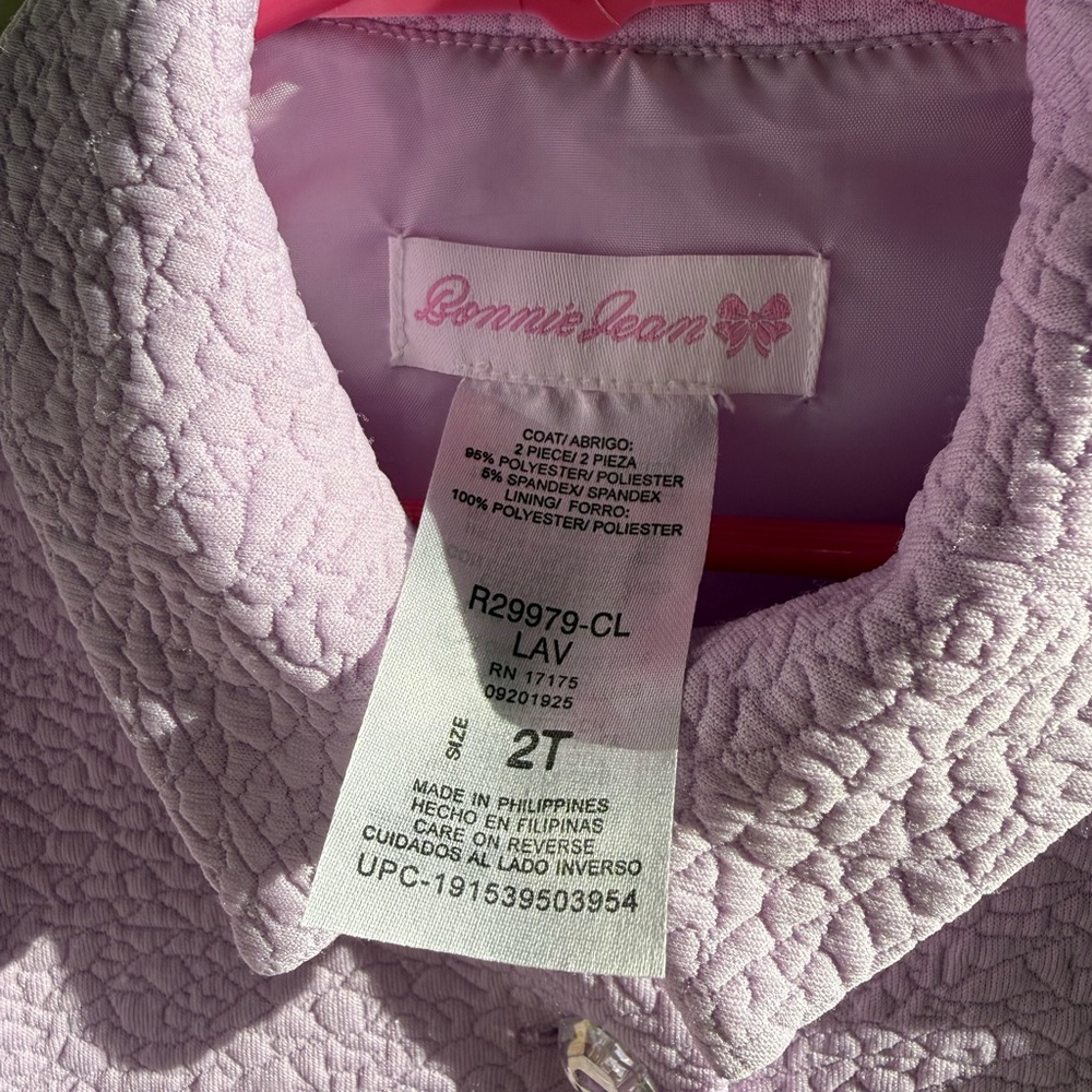 BONNIE JEAN Pastel Striped and Purple Toddler Easter Dress Set - Picture 7 of 11